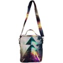 Tropical Forest Jungle Ar Colorful Midjourney Spectrum Trippy Psychedelic Nature Trees Pyramid Crossbody Day Bag View3