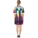 Tropical Forest Jungle Ar Colorful Midjourney Spectrum Trippy Psychedelic Nature Trees Pyramid Sixties Short Sleeve Mini Dress View2