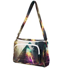 Tropical Forest Jungle Ar Colorful Midjourney Spectrum Trippy Psychedelic Nature Trees Pyramid Front Pocket Crossbody Bag by Sarkoni