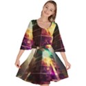 Tropical Forest Jungle Ar Colorful Midjourney Spectrum Trippy Psychedelic Nature Trees Pyramid Velour Kimono Dress View1