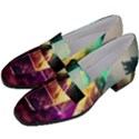 Tropical Forest Jungle Ar Colorful Midjourney Spectrum Trippy Psychedelic Nature Trees Pyramid Women s Chunky Heel Loafers View2