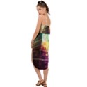 Tropical Forest Jungle Ar Colorful Midjourney Spectrum Trippy Psychedelic Nature Trees Pyramid Waist Tie Cover Up Chiffon Dress View2