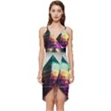 Tropical Forest Jungle Ar Colorful Midjourney Spectrum Trippy Psychedelic Nature Trees Pyramid Wrap Frill Dress View1