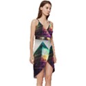 Tropical Forest Jungle Ar Colorful Midjourney Spectrum Trippy Psychedelic Nature Trees Pyramid Wrap Frill Dress View3