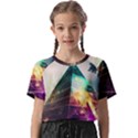 Tropical Forest Jungle Ar Colorful Midjourney Spectrum Trippy Psychedelic Nature Trees Pyramid Kids  Basic T-Shirt View1