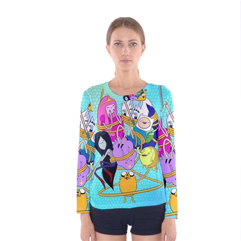 Adventure Time Cartoon Women s Long Sleeve T-shirt by Sarkoni