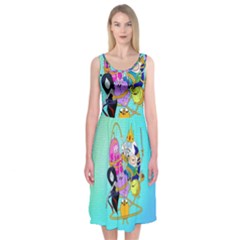 Adventure Time Cartoon Midi Sleeveless Dress by Sarkoni