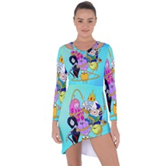 Adventure Time Cartoon Asymmetric Cut-out Shift Dress by Sarkoni