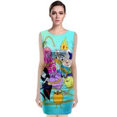 Adventure Time Cartoon Sleeveless Velvet Midi Dress by Sarkoni