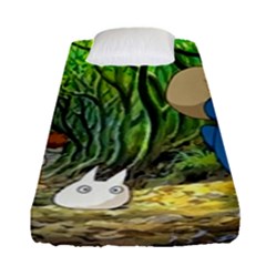 Anime My Neighbor Totoro Jungle Fitted Sheet (single Size) by Sarkoni