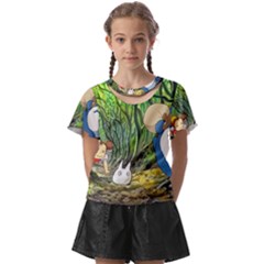 Anime My Neighbor Totoro Jungle Kids  Front Cut T-shirt by Sarkoni