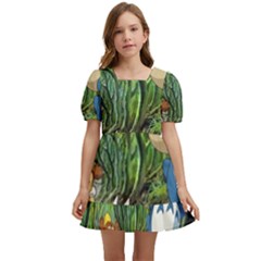 Anime My Neighbor Totoro Jungle Kids  Short Sleeve Dolly Dress by Sarkoni