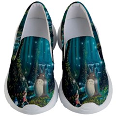 Anime My Neighbor Totoro Jungle Natural Kids Lightweight Slip Ons by Sarkoni