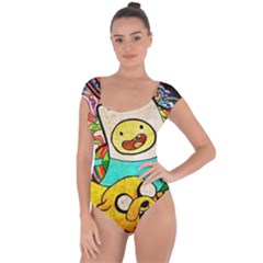 Painting Illustration Adventure Time Psychedelic Art Short Sleeve Leotard  by Sarkoni