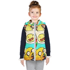 Painting Illustration Adventure Time Psychedelic Art Kids  Hooded Puffer Vest by Sarkoni