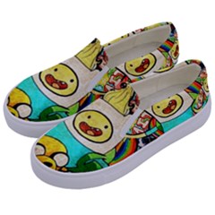 Painting Illustration Adventure Time Psychedelic Art Kids  Canvas Slip Ons by Sarkoni