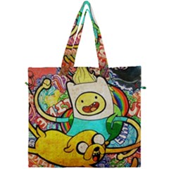 Painting Illustration Adventure Time Psychedelic Art Canvas Travel Bag by Sarkoni