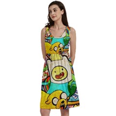 Painting Illustration Adventure Time Psychedelic Art Classic Skater Dress by Sarkoni