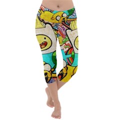 Painting Illustration Adventure Time Psychedelic Art Lightweight Velour Capri Yoga Leggings by Sarkoni