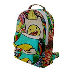 Painting Illustration Adventure Time Psychedelic Art Flap Pocket Backpack (large) by Sarkoni