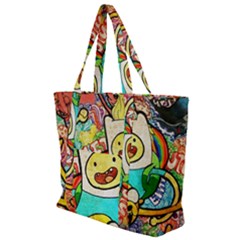 Painting Illustration Adventure Time Psychedelic Art Zip Up Canvas Bag by Sarkoni