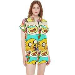 Painting Illustration Adventure Time Psychedelic Art Chiffon Lounge Set by Sarkoni