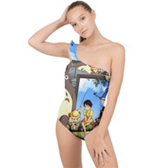 My Neighbor Totoro Frilly One Shoulder Swimsuit by Sarkoni