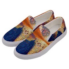 Digital Art Fantasy Impressionism Painting Ship Boat Psychedelic Peacock Mushroom Flamingos Hipwreck Men s Canvas Slip Ons by Sarkoni