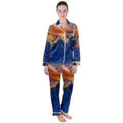 Digital Art Fantasy Impressionism Painting Ship Boat Psychedelic Peacock Mushroom Flamingos Hipwreck Women s Long Sleeve Satin Pajamas Set	 by Sarkoni