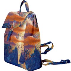 Digital Art Fantasy Impressionism Painting Ship Boat Psychedelic Peacock Mushroom Flamingos Hipwreck Buckle Everyday Backpack by Sarkoni