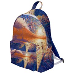 Digital Art Fantasy Impressionism Painting Ship Boat Psychedelic Peacock Mushroom Flamingos Hipwreck The Plain Backpack by Sarkoni