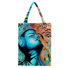 Color Detail Dream Fantasy Neon Psychedelic Teaser Classic Tote Bag by Sarkoni