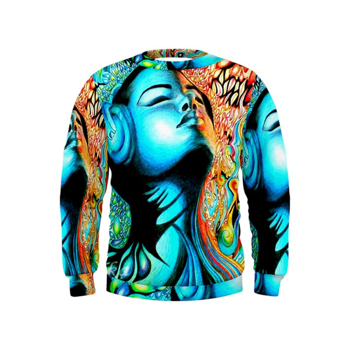 Color Detail Dream Fantasy Neon Psychedelic Teaser Kids  Sweatshirt