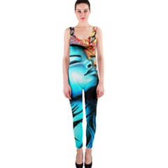 Color Detail Dream Fantasy Neon Psychedelic Teaser One Piece Catsuit by Sarkoni