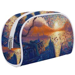 Digital Art Fantasy Impressionism Painting Ship Boat Psychedelic Peacock Mushroom Flamingos Hipwreck Make Up Case (large)