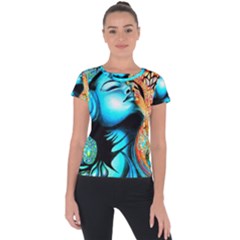 Color Detail Dream Fantasy Neon Psychedelic Teaser Short Sleeve Sports Top  by Sarkoni