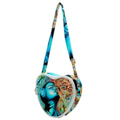 Color Detail Dream Fantasy Neon Psychedelic Teaser Heart Shoulder Bag by Sarkoni