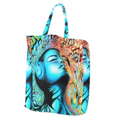 Color Detail Dream Fantasy Neon Psychedelic Teaser Giant Grocery Tote