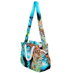 Color Detail Dream Fantasy Neon Psychedelic Teaser Rope Handles Shoulder Strap Bag by Sarkoni