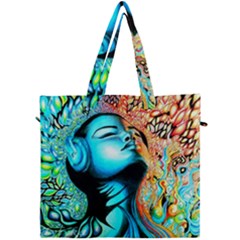 Color Detail Dream Fantasy Neon Psychedelic Teaser Canvas Travel Bag by Sarkoni