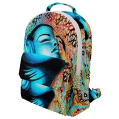 Color Detail Dream Fantasy Neon Psychedelic Teaser Flap Pocket Backpack (small) by Sarkoni