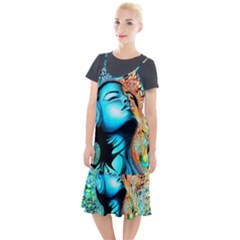 Color Detail Dream Fantasy Neon Psychedelic Teaser Camis Fishtail Dress by Sarkoni