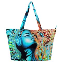 Color Detail Dream Fantasy Neon Psychedelic Teaser Full Print Shoulder Bag by Sarkoni