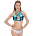 Color Detail Dream Fantasy Neon Psychedelic Teaser Cross Front Halter Bikini Top View1