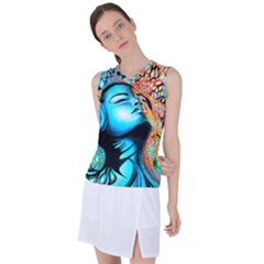 Color Detail Dream Fantasy Neon Psychedelic Teaser Women s Sleeveless Sports Top by Sarkoni