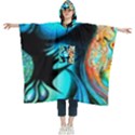 Color Detail Dream Fantasy Neon Psychedelic Teaser Women s Hooded Rain Ponchos View1