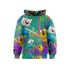 Jake And Finn Adventure Time Landscape Forest Saturation Kids  Pullover Hoodie by Sarkoni