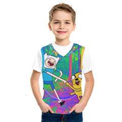 Jake And Finn Adventure Time Landscape Forest Saturation Kids  Basketball Tank Top