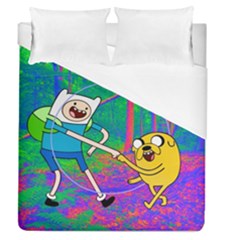 Jake And Finn Adventure Time Landscape Forest Saturation Duvet Cover (queen Size) by Sarkoni