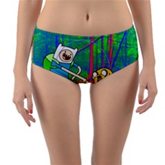 Jake And Finn Adventure Time Landscape Forest Saturation Reversible Mid-waist Bikini Bottoms by Sarkoni